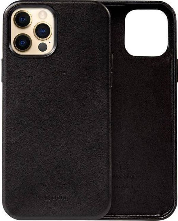 Crong Crong Essential Cover - Θήκη από οικολογικό δέρμα iPhone 12 Pro Max (μαύρο)