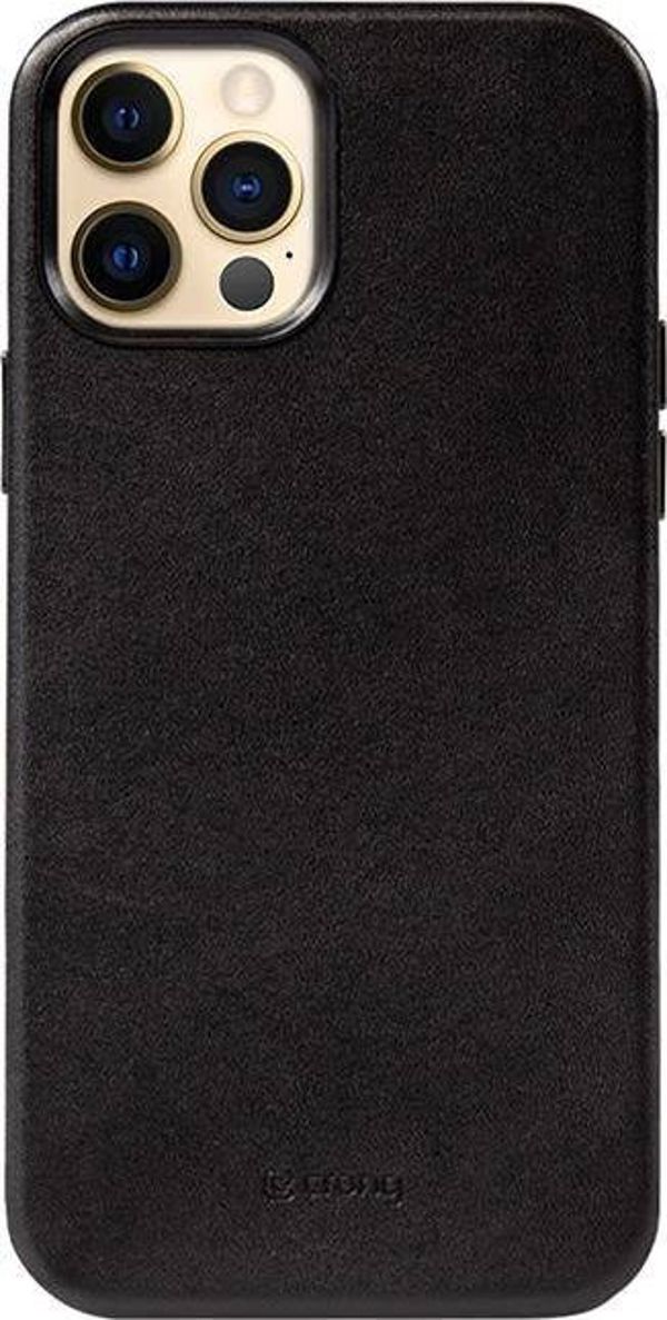 Crong Crong Essential Cover - Θήκη από οικολογικό δέρμα iPhone 12 Pro Max (μαύρο)