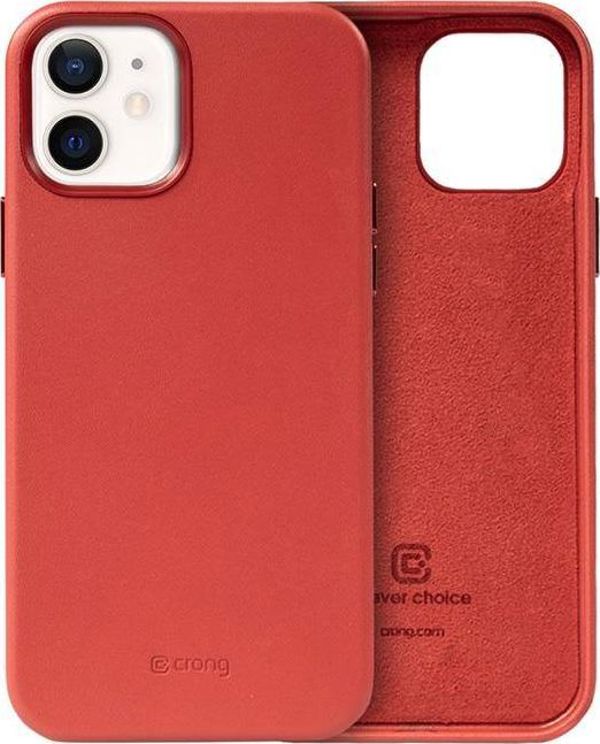 Crong Crong Essential Cover - Θήκη από οικολογικό δέρμα iPhone 12 / iPhone 12 Pro (κόκκινο)