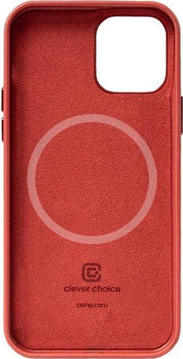 Crong Crong Essential Cover Magnetic - Θήκη από δέρμα για iPhone 12 / iPhone 12 Pro MagSafe (κόκκινο)