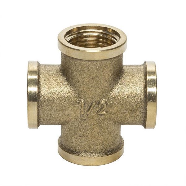 Σταυρωτός Σύνδεσμος TDM Brass 1/2" V/V/V/V Ορειχάλκινος