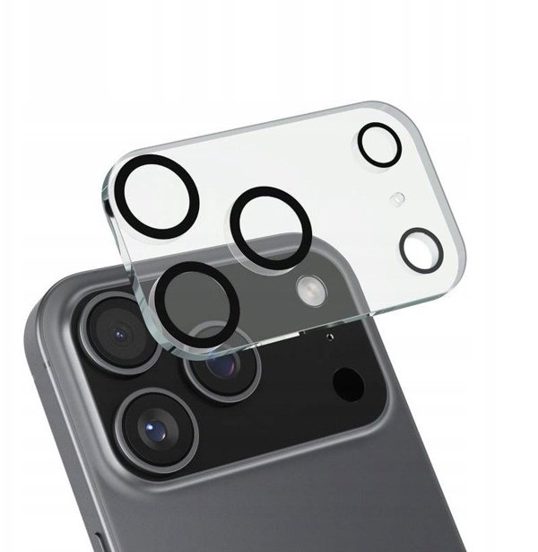 Crong Lens Shield Προστατευτικό Κάμερας για iPhone 17 Pro Max, Γυαλί Προστασίας Φακού, Διάφανο