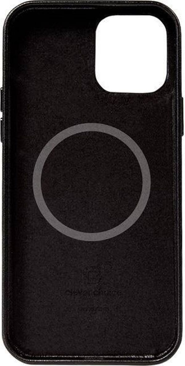Crong Crong Essential Cover Magnetic - Θήκη από δέρμα iPhone 12 Pro Max MagSafe (μαύρο)