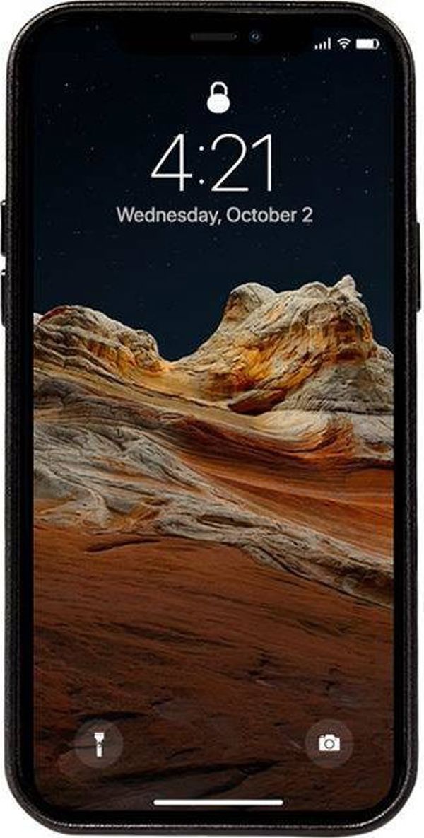 Crong Crong Essential Cover Magnetic - Θήκη από δέρμα iPhone 12 Pro Max MagSafe (μαύρο)