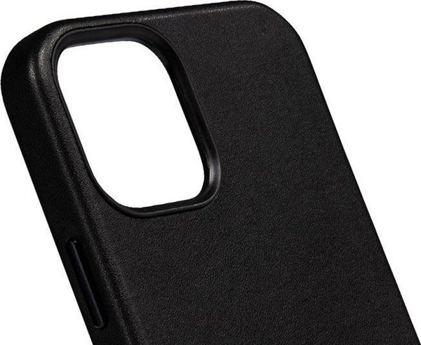Crong Crong Essential Cover Magnetic - Θήκη από δέρμα iPhone 12 Pro Max MagSafe (μαύρο)