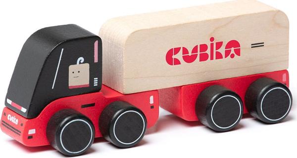 Cubika Ξύλινο Φορτηγό Παιχνίδι, Κόκκινο, 18m+