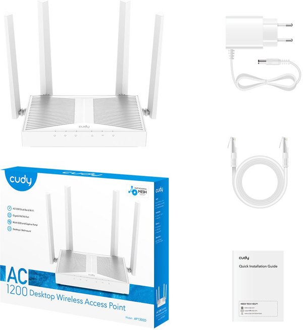 Cudy AC1300 Ασύρματο Σημείο Πρόσβασης Επιτραπέζιου Υπολογιστή