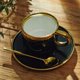 Cup with a saucer and spoon Homla SINNES Black, 200 ml