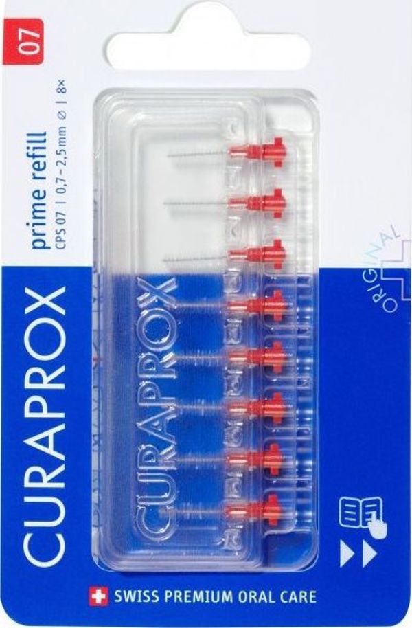 Curaprox Μεσοδόντια Βουρτσάκια Prime CPS 07, Κόκκινο, 8τμχ