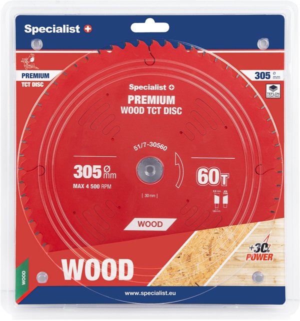 Δίσκος κοπής 305x60Tx30mm, Ξύλο PREMIUM, SPECIALIST+