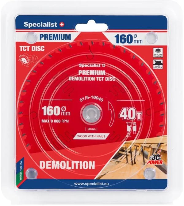 Δίσκος κοπής 160x40Tx20mm, Demolition PREMIUM, SPECIALIST+