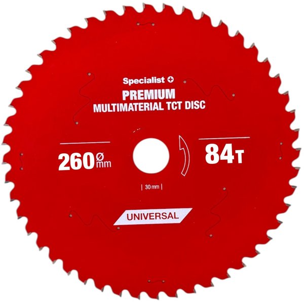Δίσκος κοπής 260x84Tx30mm, Πολυυλικό PREMIUM, SPECIALIST+