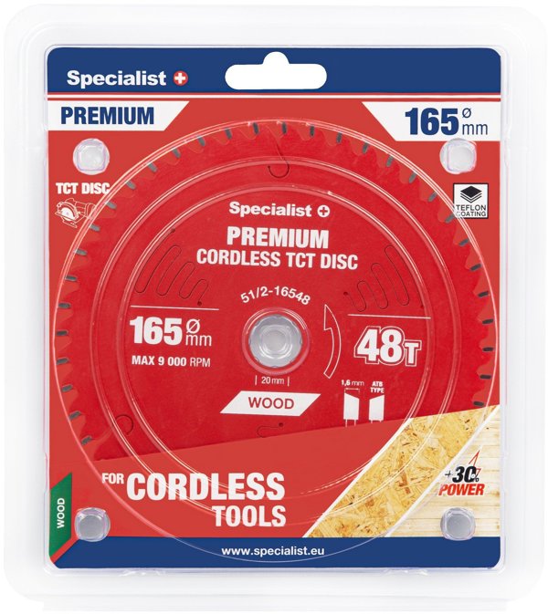 Δίσκος κοπής 165x48Tx20mm, Ασύρματο PREMIUM, SPECIALIST+