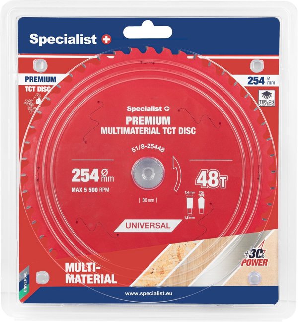 Δίσκος κοπής 254x48Tx30mm, Πολυϋλικό PREMIUM, SPECIALIST+