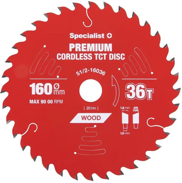 Δίσκος κοπής 160x36Tx20mm, Ασύρματο PREMIUM, SPECIALIST+