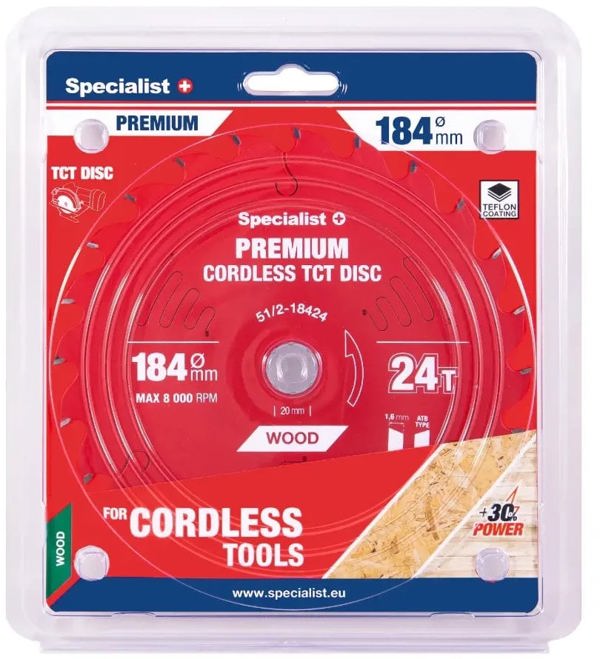 Δίσκος κοπής 184x24Tx20/16mm, Ασύρματο PREMIUM, SPECIALIST+