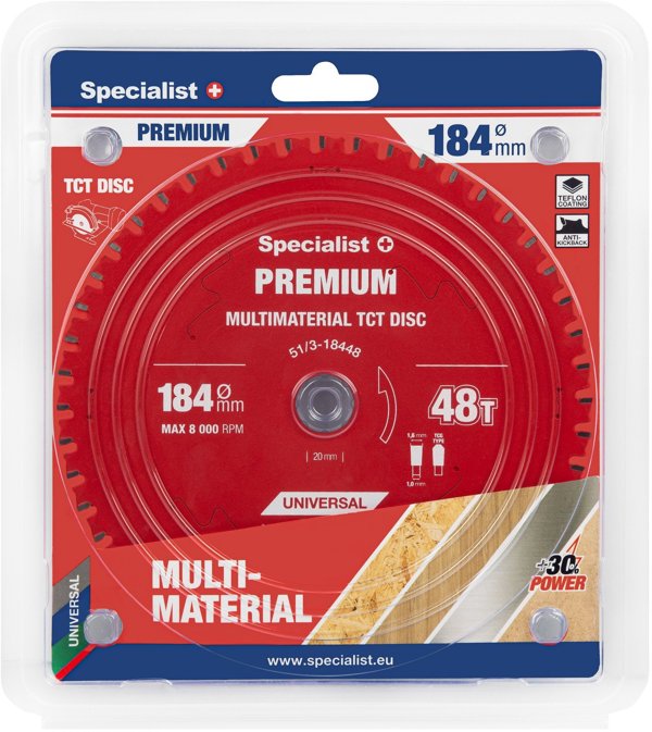 Δίσκος κοπής 184x48Tx20/16mm, Πολυϋλικό PREMIUM, SPECIALIST+