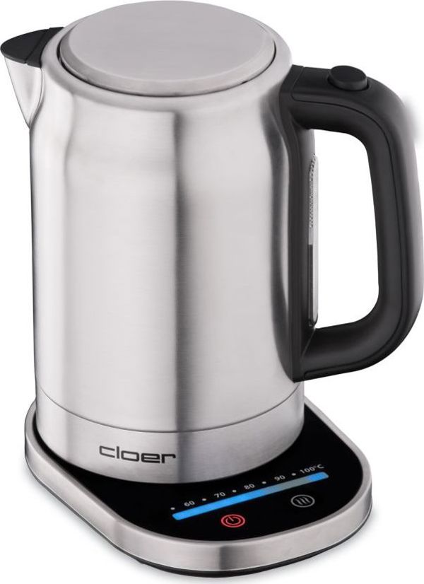 Cloer 4459 Βραστήρας Νερού 1.7L με Οθόνη Αφής, Ρύθμιση Θερμοκρασίας 60-100°C, Ασημί
