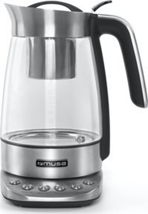 Βραστήρας Muse Muse MS-320T | Βραστήρας τσαγιού | 2200 W | 1,2 L | Ανοξείδωτο | Βάση περιστροφής 360° | Ανοξείδωτο/Μαύρο 13468546 3700460208813