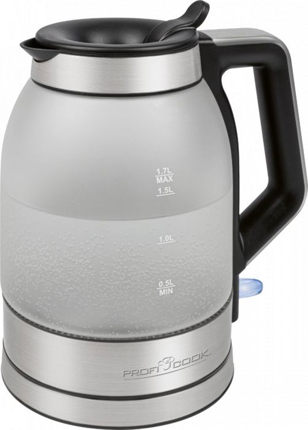 ProfiCook PC-WKS 1215 G Βραστήρας 1.7L από Γυαλί και Ανοξείδωτο Ατσάλι, Ασημί