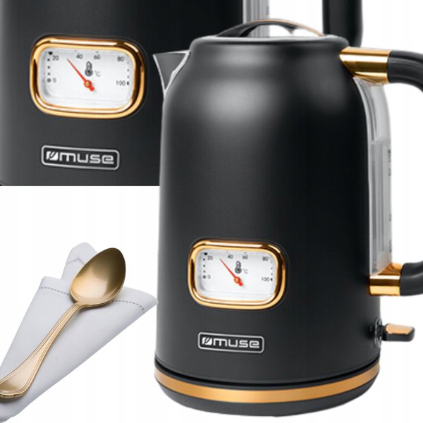Βραστήρας Muse MS-030BC 2000W 1.7L, Περιστρεφόμενη Βάση, Μαύρο Χρώμα
