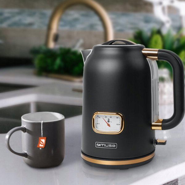 Βραστήρας Muse MS-030BC 2000W 1.7L, Περιστρεφόμενη Βάση, Μαύρο Χρώμα
