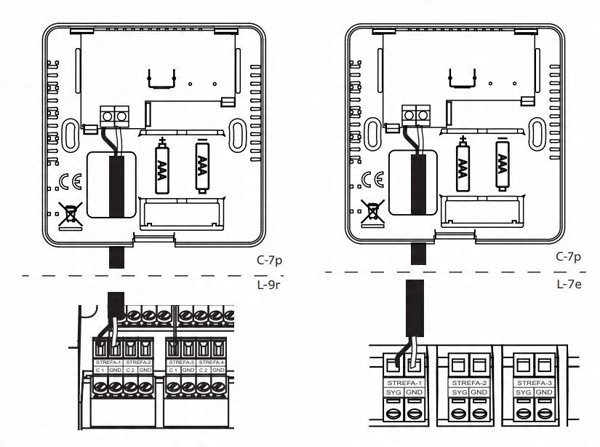 Tech-Sterowniki Αισθητήρας Ενσύρματος Δωματίου C-7P, Μαύρος
