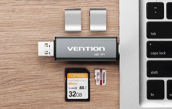 Πολυλειτουργικός Αναγνώστης Καρτών USB2.0 Vention CCJH0 Γκρι