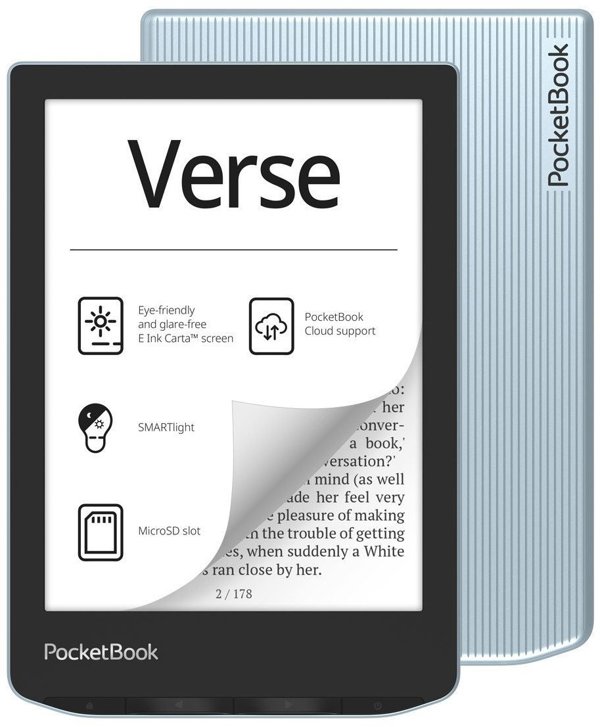 PocketBook Verse Bright Blue + Shell Cover μαύρο 6"