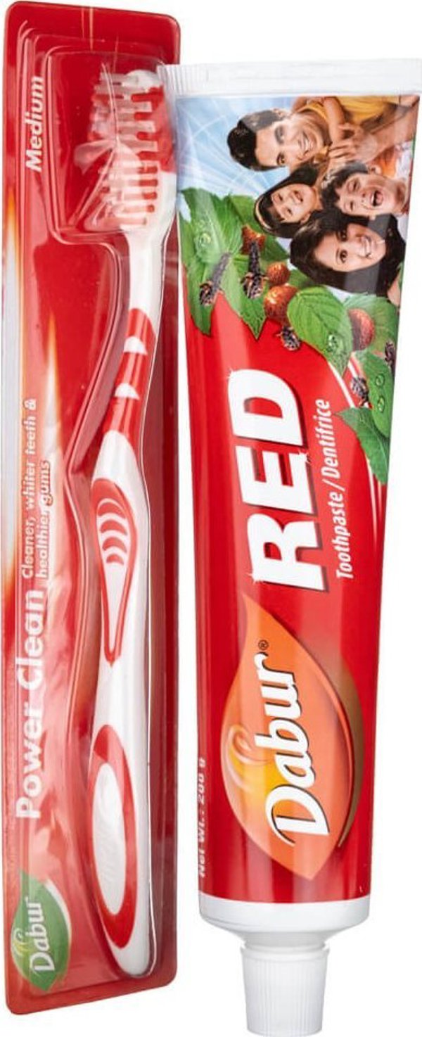 Dabur Dabur Red Οδοντόβουρτσα + φυτική οδοντόκρεμα 200 g