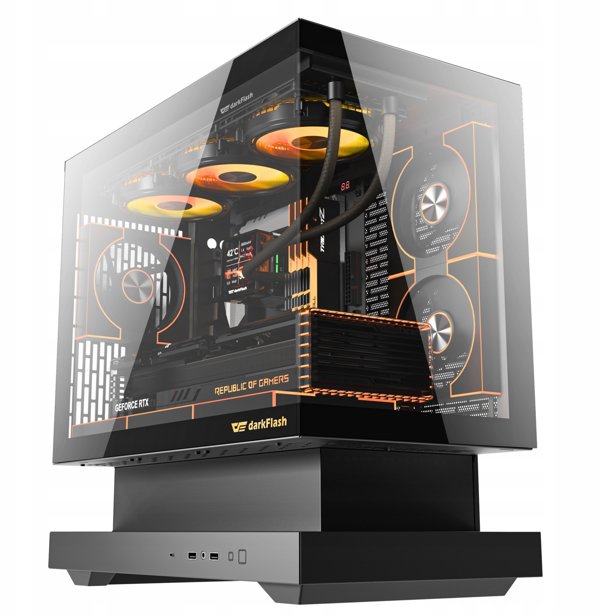Darkflash F1 computer case (Black) + 6 ARGB fans