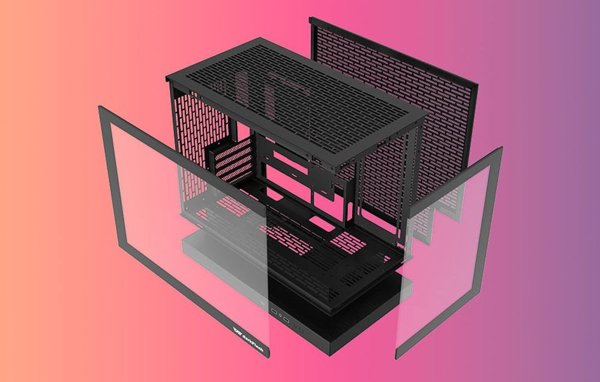 Darkflash F1 computer case (Black) + 6 ARGB fans