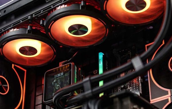 Darkflash F1 computer case (Black) + 6 ARGB fans
