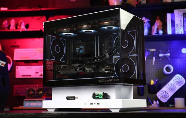 Darkflash F1 computer case (Black) + 6 ARGB fans