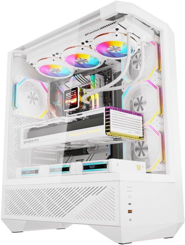 Darkflash DY460 computer case (White) + 4 ARGB fans