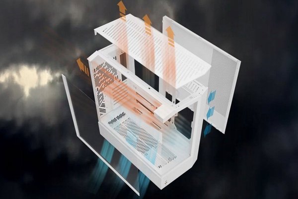 Darkflash DY460 computer case (White) + 4 ARGB fans