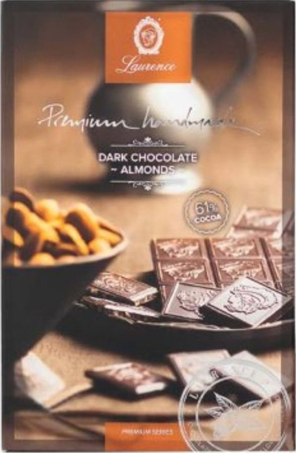 Σκούρα σοκολάτα με αμύγδαλα Laurence, 80 g