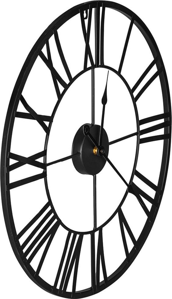 Deco4Home Μεταλλικό επιτοίχιο ρολόι 47cm μαύρο Deco4Home