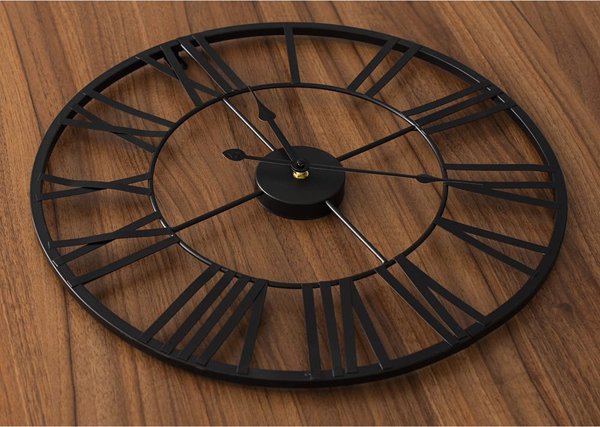 Deco4Home Μεταλλικό επιτοίχιο ρολόι 47cm μαύρο Deco4Home