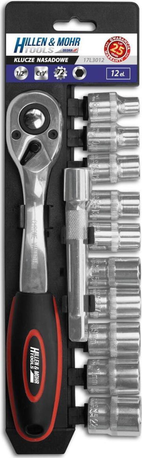 Dedra Σετ Κλειδιά Καρυδάκια 1/2" 12 Τεμάχια - Επαγγελματικό Σετ Υποδοχών