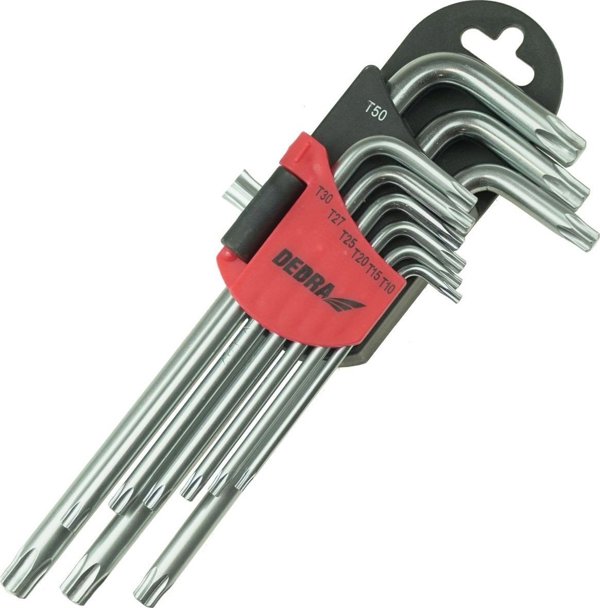 Dedra Σετ Μακριά Κλειδιά Torx T10-T50, 9 Τεμάχια, Από Χάλυβα CRV