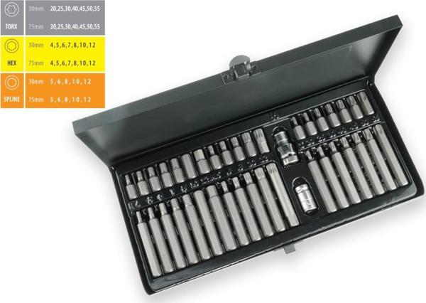 Dedra Σετ Μύτες Κατσαβιδιού 40 Τεμαχίων, TORX, HEX, SPLINE, Μήκος 30/75mm, Χάλυβας Χρωμίου-Βαναδίου σε Μεταλλική Βαλίτσα