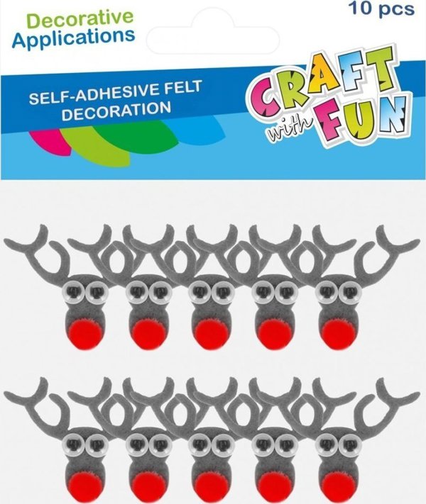 Χριστουγεννιάτικη διακόσμηση Craft with Fun ΔΙΑΚΟΣΜΗΤΙΚΟ ΧΡΙΣΤΟΥΓΕΝΝΩΝ ΤΣΟΧΑ ΤΑΡΑΝΔΟΣ ΣΕΤ 10ΤΜΧ CF PBH12/144
