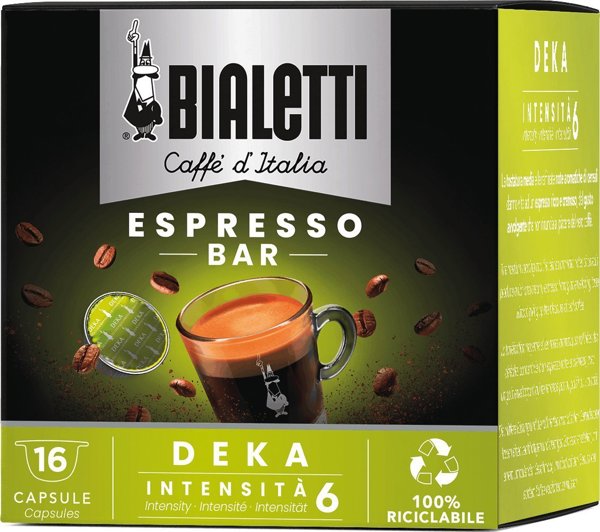 Deka Κάψουλες Καφέ Χωρίς Καφεΐνη για Μηχανές BIALETTI CAFF D'ITALIA, 16 Τεμάχια