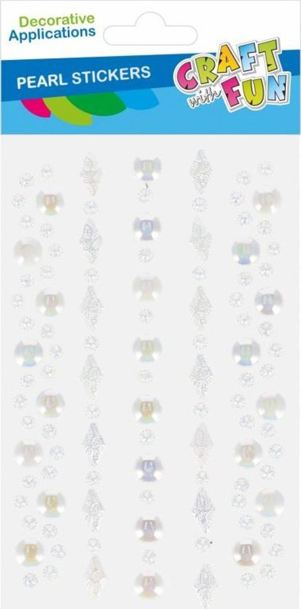 Craft with Fun Χριστουγεννιάτικα Διακοσμητικά Πέρλες, Σετ 5 Τεμάχια, Λευκό, CF PBH12/144
