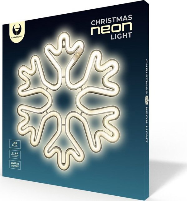 Χριστουγεννιάτικη διακόσμηση Forever Light Neon LED Forever Light ΧΡΙΣΤΟΥΓΕΝΝΑ ΝΙΦΑΔΑ ΧΙΟΝΙΟΥ λευκό FLNE20