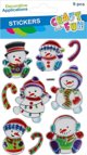 Craft With Fun Αυτοκόλλητα Μεταλλικά Χριστουγεννιάτικα Χιονάνθρωπος, 9 Τεμάχια