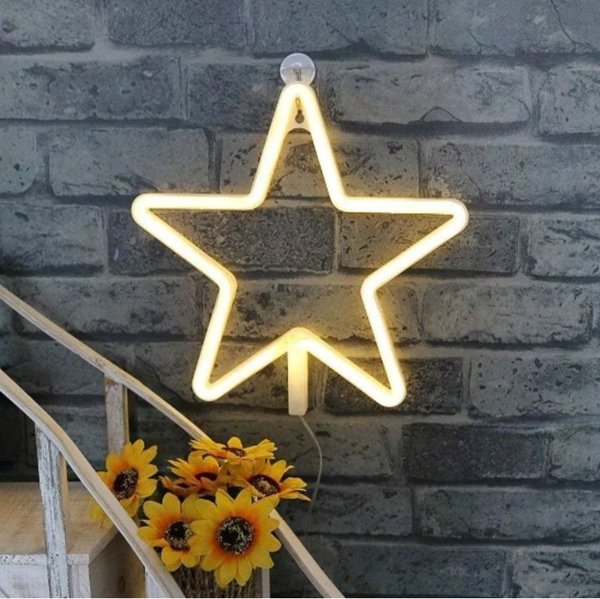 Διακόσμηση Χριστουγέννων Forever Light Neon LED CHRISTMAS ΑΣΤΕΡΙ ζεστό λευκό Bat + USB FLNE22 Forever Light