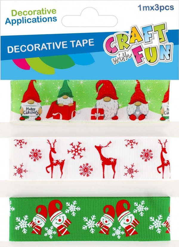 Χριστουγεννιάτικη διακόσμηση Craft with Fun OZDOBA BN TASMA MIX 1M/3SZT CF PBH 12/144