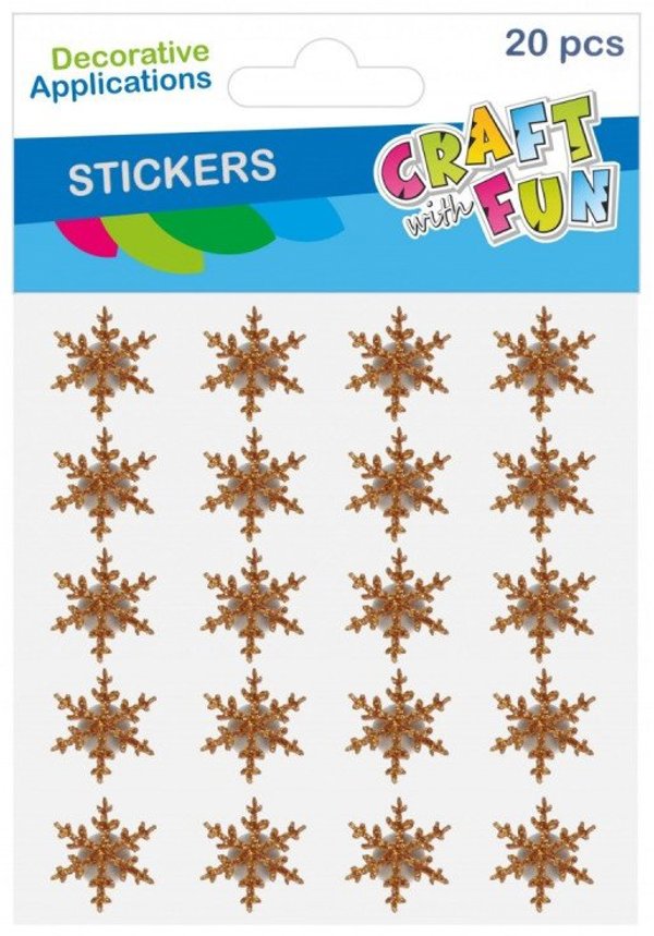 Craft with Fun Χριστουγεννιάτικα Αυτοκόλλητα Αστέρια, Διακοσμητικά Στολίδια για Χειροτεχνίες, 20 Τεμάχια